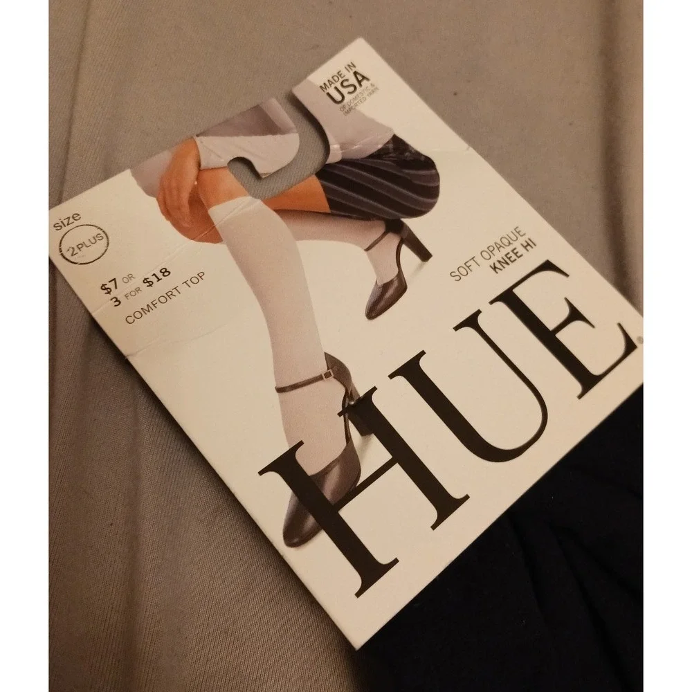 NEW Hue Navy Blue Soft Opaque Knee Hi's, Size‎ 2 Plus